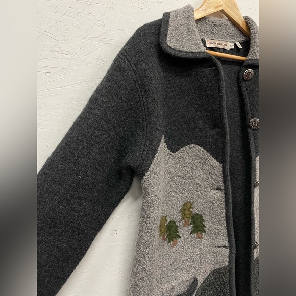 Vintage Gaddy Collection Felted Wool Sweater Jacket, Size S - Picture 8 of 8